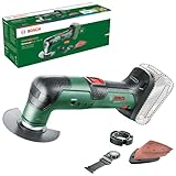 Bosch Akku-Multifunktionswerkzeug UniversalMulti 18V-32 (zum Sägen, Schneiden, Schleifen; 1x Segmentsägeblatt; 1x Tauchsägeblatt; 1x Schleifplatte; 6x Schleifblätter; 1x Tiefenanschlag; ohne Akku)