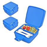 astor24 PREMIUM 2er Set Bento-Box | 1,4 L | Brotdose Kinder mit Fächer BPA Frei | Auslaufsicher Lunchbox Brotbox für Mädchen & Jungen, Jausenbox mit Besteck für Schule