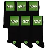 RØDER 6er Pack Bambus Socken • Super Soft • Optimales Fußklima • Handgekettelte Zehennaht • Anti Schweiß Socken(39-42,Schwarz)