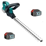 Neue Upgrades Akku Heckenschere, 17 Zoll Elektrische Gartenschere Heckenschere mit 2 5500mAh Akkus, 44cm Schnittlänge, 16mm Zahnabstand, kompatibel mit Makita BL1850B, Akkus Heckenschere mit Akku