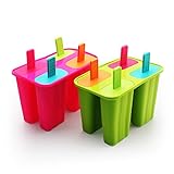 DEHUB Eisformen Silikon, Popsicle Formen Set,BPA Frei EIS am stiel Formen FDA-Zertifiziert Lebensmittelqualität Silikon-EIS-Pop-Hersteller,Ice Lolly Mold mit Sticks und Tropfschutz(Grün+Rosenrot,)
