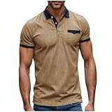 Hemd Herren Kurzarm Poloshirts Sport Basic Polohemd Atmungsaktives Elastizität Sporthemd Baumwolle Poloshirts Männer Golf Polos Shirt Herren Schwarz Hemd Slim Fit Funktionsshirt Poloshirt Zum Wandern