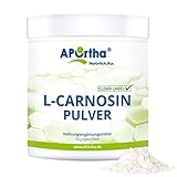 APOrtha® L-Carnosin, 250 g Pulver vegan aus 100% reinem L-Carnosin, Hochdosiert mit 500 mg L-Carnosin je Tagesverzehr, 250g Pulver für 500 Tage, vegan, glutenfrei, allergenfrei