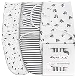 GLLQUEN BABY Swaddles Pucksack Baby 0-3 Monate,100% Bio-Baumwolle Baby Schlafsäcke für Neugeborene,Oeko-tex100 Schlafsack für Kleinkinder,Unisex 3er Pack Wickel