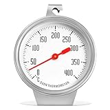 ElevaPulse Ofenthermometer, Innen, Backofen Thermometer, 0-400 ℃, Analog, Edelstahl, Wiederaufladbar
