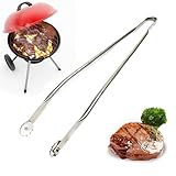 Grill-Wurstwenzange, Zange zum Grillen, Edelstahl Küche Kochen Grillzange, Grillzange zum Kochen, Langgriff Küchenzange zum Wenden von Speck, Steak, Fleisch, Gemüse