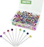 Stecknadeln Mit Kopf 600 Stück - 38 Mm Bunte Glaskopfnadeln Edelstahl Stecknadeln Glaskopfstecknadeln Für Basteln Nähen Säumen Craft ewelry Komponenten Dekoration