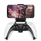 PS5 Controller Telefonhalterung, PS5 Controller Handyhalterung, Handy Clip Halter Mount Ständer für PS5 DualSense Controller, Faltbare Halterung Spiel Klammer für Smart Android/iOS Handys, Schwarz