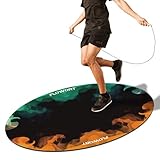 Springseilmatte, große Gummi-Übungsmatte für drinnen und draußen, stoßdämpfend, rutschfestes, ovales Design für Boden- und Seilschutz, Trainingsmatten für Zuhause, Fitnessstudio, Boden (Grün und