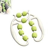 9 Wheel Circular Legs Clamp,Multifunctional Ring Roller,Leg Massager Roller, Ring Clamp Leg Massager for Legs Neck Muscle Hand Arm Relaxer (Green-White)