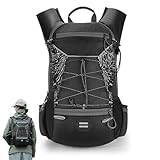 Wasserdichte Wanderrucksack - Trinktasche mit Wasserblase | 16L DAYPACK THE RACKPACK | Reflektierend, leichter Outdoor-täglicher Rucksack für Laufen, Radfahren Und Raves, Mehrfarbig, 16L