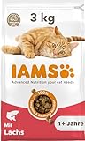 IAMS Katzenfutter trocken mit Lachs - Trockenfutter für Katzen im Alter von 1-6 Jahren, 3 kg