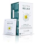 Nutra Tea NUTRARELAX, Schlaftee fördert den Einschlafvorgang, Entspannungs Tee für ein geistiges & körperliches Wohlbefinden, 20 wiederverwendbare Teebeutel, Nerventee mit Kamille & Zitronenmelisse