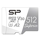Silicon Power 512GB Superior Micro SDXC UHS-I (U3), V30 4K A2, Compatible with GoPro Hero 9 High Speed MicroSD Card with Adapter