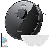 DREAME D9 Max Staubsauger Roboter mit Laser-Navigation 4000Pa Saugroboter mit wischfunktion 150min Laufzeit Saug und Wischroboter App/Alexa Verbidung roboterstaubsauger Teppicherkennung, Schwarz