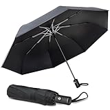 Jiancrate Regenschirm Sturmfest, Taschenschirm Mit 8 Rippen, Kompakter Falt-Regenschirm, Winddichter, Auf-Zu-Automatik, Teflonbeschichtung, Ergonomischer Griff