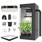 TOPRON Growzelt Komplettset Anbau Set mit 200W LED Vollspektrum Grow Lampe Dimmbar, 100x100x200cm GrowZelt Kit Komplettes Hydroponics Grow Tent Complete Set(100x100x200cm)