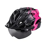 rockible Fahrradhelm Fahrradhelm Sporthelme Fahrradhelm für Skateboardfahren, Schwarz Rosa