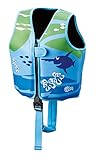 BECO-Sealife Schwimmweste Kinder 3-6 Jahren, Schwimmlernweste für Kinder von 19-30 kg mit variablen Auftriebskörpern, Beingurt und langem Reißverschluss – in Blau/Grün