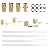 Dosulou 5 Pcs Citronella-Fackeldocht,Whiskyflasche Tiki Fackel | Tischfackeln-Set enthält 4 langlebige Fackeldochte, Lampenabdeckung aus Kupfer und Dochthalterung aus Messing (Flasche