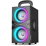 TPBEAT Bluetooth Lautsprecher, 80W Peak Bluetooth Box Groß, Bass Boost, with Party LED Lampe, 100dB Loud Sound TWS Stereo Party Musikbox Bluetooth Groß,18H Spielzeit, für Outdoor Party/Camping