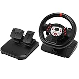 RiToEasysports 5 in 1 Driving Force Racing Wheel, Gaming Racing Wheel mit 180-Grad-Paddel für PS4 Red Stripe
