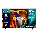 Hisense TV 65 Zoll 4K Ultra HD 65A6N Smart TV VIDAA U7, Dolby Vision, HDR 10+, DTS Virtual:X, Game Mode, Alexa Built-in, VIDAA Voice, DVB-T2/S2 HEVC 10 Tuner, Lativù 4K