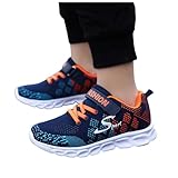 barfussschuhe kinder, Unisex Kinder Turnschuhe Jungen Mädchen Rutschfest Sportschuhe Leicht Mesh Atmungsaktiv Sport Schuhe Laufschuhe Modische Freizeitschuhe Hallenschuhe Outdoor Sneaker Dunkelblau 39