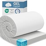 ELONEO Gel Topper 180x200cm, Matratzentopper aus 8 cm hohem Gel-Memory- Schaum, atmungsaktiver 3D-Netz Bezug, Bequeme Matratzenauflage für Bett und Boxspringbett inkl. Eckschlaufen
