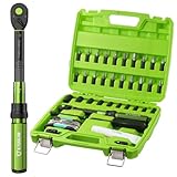 ETOOLAB 1/4' Drehmomentschlüssel Set-37tlg, ±3% Fehlergenauigkeit, 1-26 N·m/10-231,3 lbf·in, 72 Zähne Fahrrad Drehmomentschlüssel für Reifenwechsel/Motorrad/Fahrrad