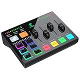 TONOR Audio Interface für Streaming Podcasting Studio Aufnahmen, 6,35mm und XLR-Kanal für Instrumenteneingang Audio Mixer mit RGB für Gamer Musiker Songwriter Gitarristen Content Creators TX310