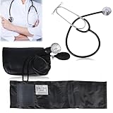 Manuelles Blutdruckmessgerät: Blutdruckmessgerät Manuell Blutdruckmanschette Home Blut Druck Cuff Kit Blutdruckmanschette mit Stethoskop mit Reißverschluss-Etui