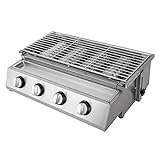 Gas Barbecue Grill, Camping Barbecue Grill, 4 Hearthstone Edelstahl Brenner Gas Barbecue Grill, Tisch Barbecue Grill, BBQ Propan Gas Barbecue Grill, 58 * 40 * 20cm.