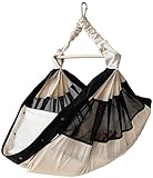 SWING2SLEEP - Babyhängematte go2sleep beige/schwarz – mehr Sicherheit durch Anschnallgurt, die Hängematte mit integriertem Netz, von 0-15 kg, inkl. Matratze