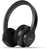 Philips TAA4216BK Kabellose On-Ear-Bluetooth-Sport-Kopfhörer | Leicht und Robust | Waschbare Ohrmuschelpolster | IP55-Schutz vor Staub und Wasser | Bis zu 35 Stunden Spielzeit | Schwarz