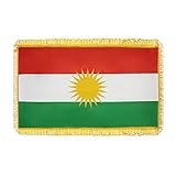 Kurdische Flagge Größ - 145 x 85 cm - Kurdistan Flagge