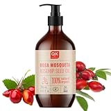 Hagebuttenöl 100% reines organisches veganes - 250 ml - gegen Narben und Dehnungsstreifen - Anti-Falten Anti-Aging - BIO - Kaltgepresst