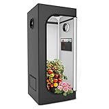 Growzelt mit Beobachtungsfenster, Pflanzenanbauzelt, Gewächshaus-Growbox aus Oxford-Stoff, Bodenwanne und Belüftungsöffnungen, isolierte Gewächshausbox für den Pflanzenanbau im Innenbereich, 40 x 40