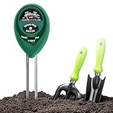 Bodentester, Boden PH-Messer 3-in-1, Bodenmessgeräte für Feuchtigkeit, Fruchtbarkei und pH, Boden-Feuchtigkeitsmessgerät für Garten, Bauernhof, Rasen, Kein Batterien erforderlich