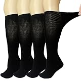 Ioryzek Diabetiker-Socken, extra breit, bariatrisch, breit, nicht bindend, Krankenhaus-geschwollene Neuropathie-Socken für Männer und Frauen, 2 Paar, Schwarz, 2 Paar, Einheitsgröße