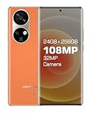 Ulefone Note 17 Pro Android 13 Smartphone, 24GB RAM + 256GB ROM Handy Ohne Vertrag, 108MP + 32MP Fotokamera mit 6.78 Zoll Bildschirm, 5050mAh Akku Dual SIM 4G Smartphone, OTG/Face ID-Orange