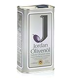 Jordan Olivenöl - Natives Extra von der griechischen Insel Lesbos-traditionelle Handernte -Kaltextraktion am Tag der Ernte -Kanister im traditionellen Retro-Design mit Ausgießer,1l (1er Pack)