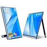 Veout Tragbarer Monitor, 40,6 cm (16 Zoll), 1920 x 1200P IPS-Laptop-Monitor mit USB-C, Freesync-HDMI-Gaming-Monitor mit Ständer, erhältlich in Vier Farben, 0,8 cm ultradünn für Reisen und Büro