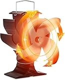 Signstek Ofenventilator Kaminventilator Öfen ohne Strom für Kamin Kaminöfen, Kamin Ventilator für Holzöfen, Lüfter mit 4 Blättern