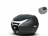 Generico Shad SH 34 Top Case Carbon Topcase 34 Liter Scooter Motorrad mit Universalplatte und Rückenlehne