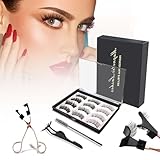 Magnet Wimpern 12 StüCk Magnetische Magnetisch 3D Magnetwimpern Wimpern Set Eyelashes KüNstliche Magnetic Magnetisches NatüRlich NatüRlicher Set Falsche Magnetic Eyelashes Wasserdichtem Dicke Wimpern