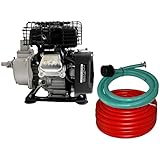 Wasserpumpe Garten: YERD BW QDZ25-30 Gartenpumpe Benzin, selbstansaugend, 1,6PS, 4-Takt OHV-Motor, 8000 Ltr/Std., 5m Ansaugschlauch, 20m Gartenschlauch, 1' Zoll (Mit Ansagschlauch und Wasserschlauch)