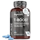 T Boost - 180 Testosteron Tabletten - Maca 400mg (10:1) Potenzmittel für Mann - Mit Bockshornklee, Zink, Vitamin A, Selen, Folsäure - Testosteron Booster, Muskelaufbau, Training, Sport - WeightWorld