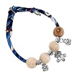 Mipcase Haustierhalsband Katze Glocke Süßes Kätzchen Kätzchenhalsband Abbrechbar Kragen Hund Licht Blauer Hundehalsband Beleuchtetes Hundegeschirr Led-hundehalsband Wiederaufladbar Holz