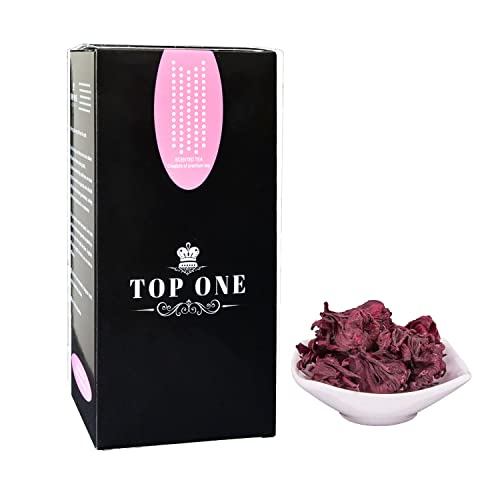TOPONE Hibiskustee Hibiskusblüten Bio ganz getrocknet Ganze Knospen Hibiskusblüten Knospen Tee Kräutertee aus 100 % Roselle 70g leicht säuerlich-fruchtiger Geschmack